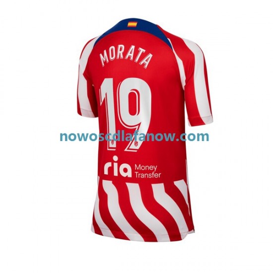 Koszulka Atlético Madryt Alvaro Morata 19 Męska Domowy Komplet 2022-2023 Krótkie Rękawy