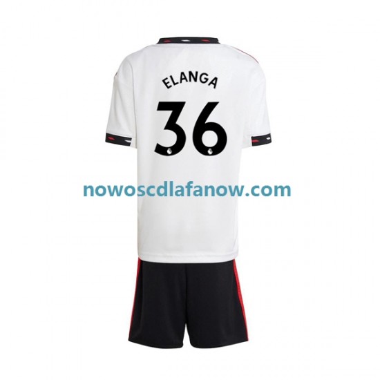 Koszulka Manchester United Elanga 36 Dziecięca Wyjazdowy Komplet 2022-2023 Krótkie Rękawy