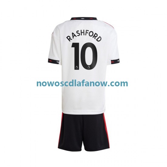 Koszulka Manchester United Rashford 10 Dziecięca Wyjazdowy Komplet 2022-2023 Krótkie Rękawy