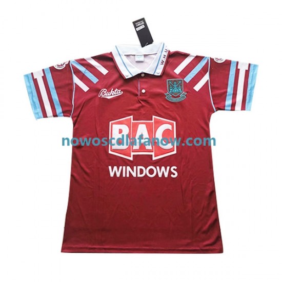 Koszulka West Ham United Retro Męska Domowy Komplet 1991-1992 Krótkie Rękawy