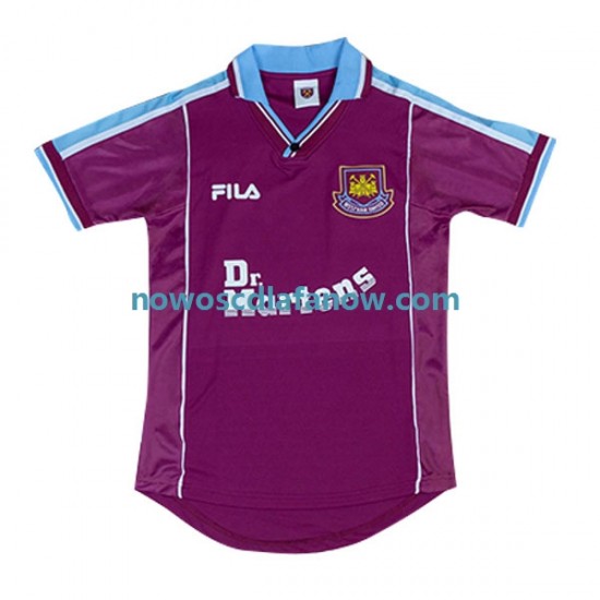 Koszulka West Ham United Retro Męska Domowy Komplet 1999-2001 Krótkie Rękawy