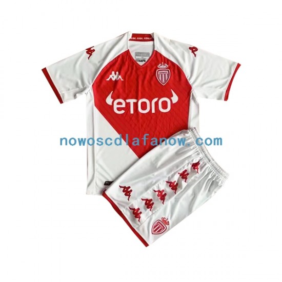 Koszulka AS Monaco Dziecięca Domowy Komplet 2022-2023 Krótkie Rękawy