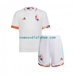 Koszulka Reprezentacja Belgii Dziecięca Wyjazdowy Komplet World Cup 2022 Krótkie Rękawy