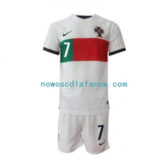 Koszulka Reprezentacja Portugalii Ronaldo 7 Dziecięca Wyjazdowy Komplet World Cup 2022 Krótkie Rękawy