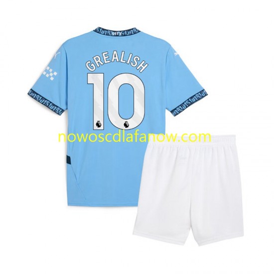 Koszulka Manchester City Jack Grealish 10 Dziecięca Domowy Komplet 2024-2025 Krótkie Rękawy