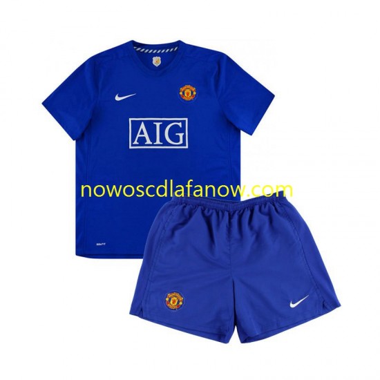 Koszulka Manchester United Retro Dziecięca Wyjazdowy Komplet 2008 Krótkie Rękawy