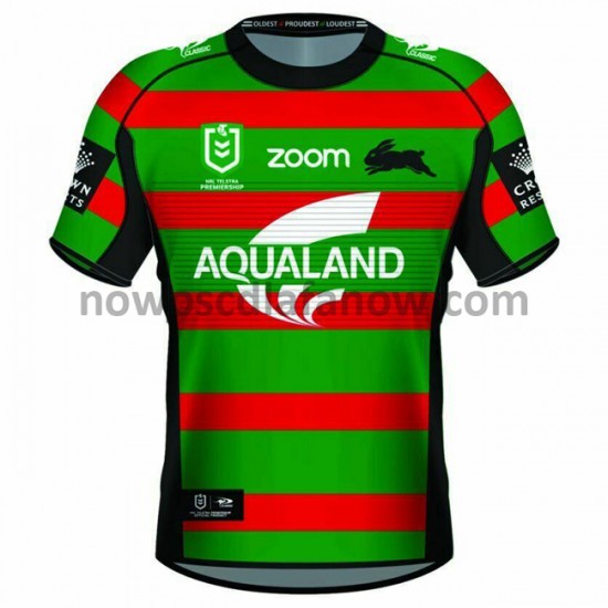 Koszulka South Sydney Rabbitohs Rugby Domowy Komplet 2021 Krótkie Rękawy