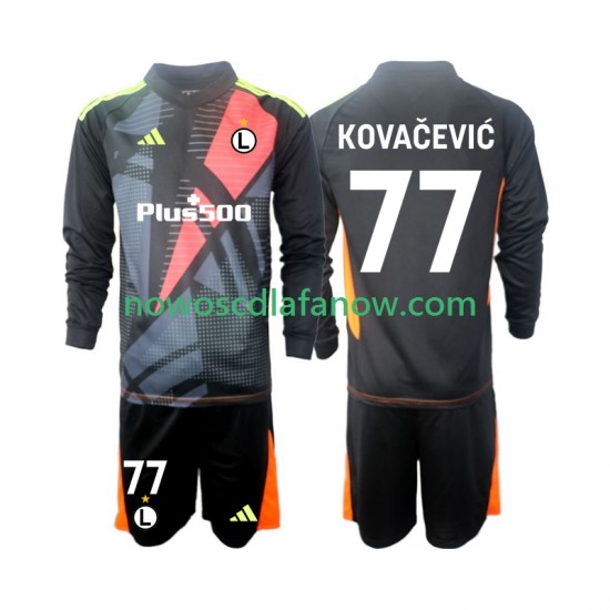 Koszulka Legia Warsaw Kovacevic 77 Bramkarskie Dziecięca Domowy Komplet 2024-2025 Długie Rękawy