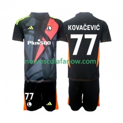 Koszulka Legia Warsaw Kovacevic 77 Bramkarskie Dziecięca Domowy Komplet 2024-2025 Krótkie Rękawy